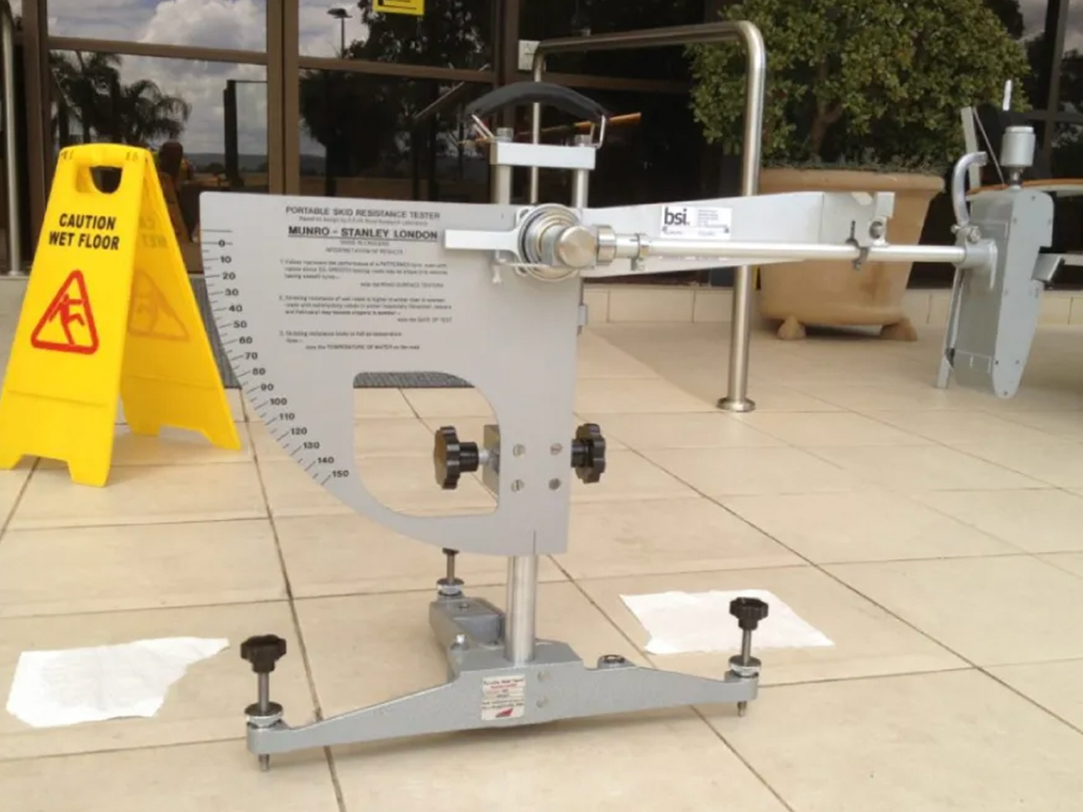 Slip Resistance Testing equipment on the floor